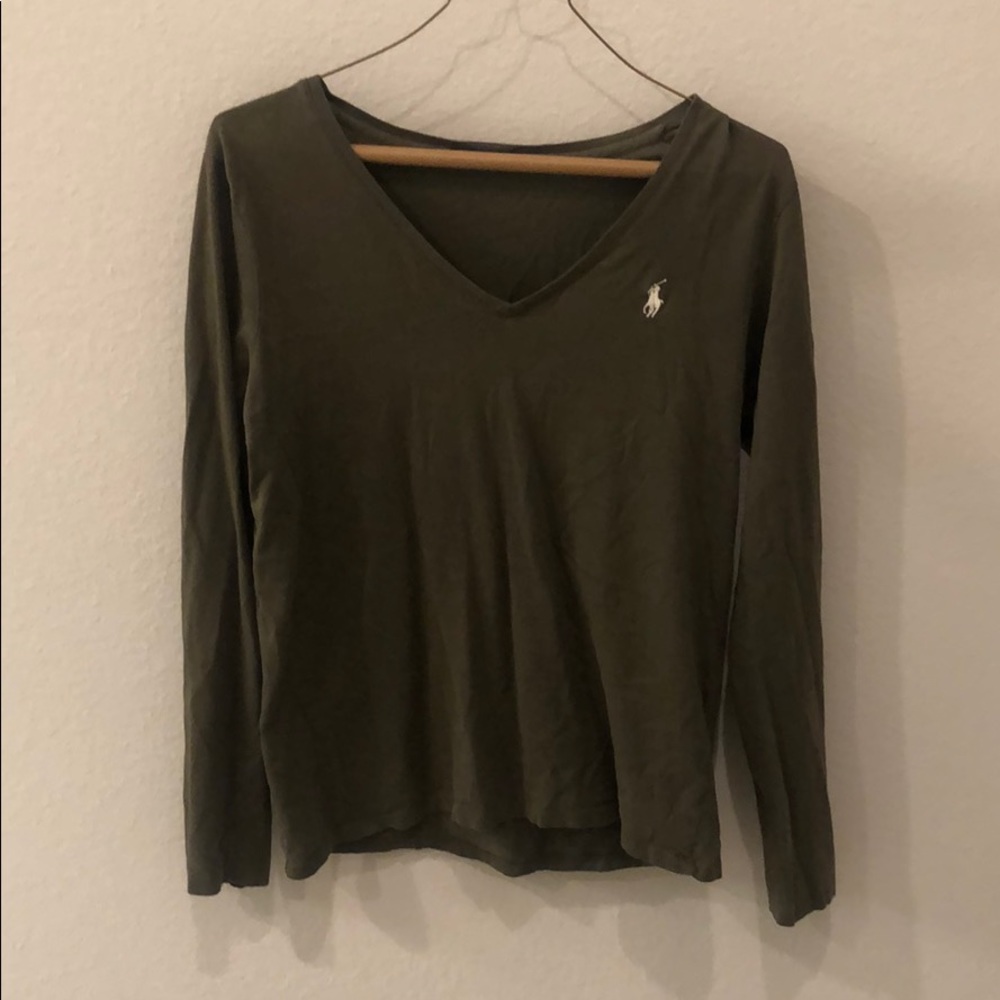 Longsleeve V Neck - Ralph Lauren Forest Green